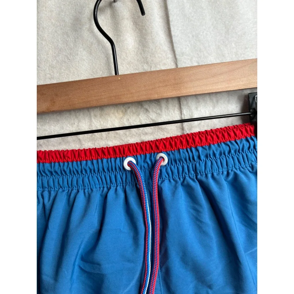 Chubbies Mens Swim Trunks Blue Red Colorblock Pineapple Logo 5.5 Inseam Small